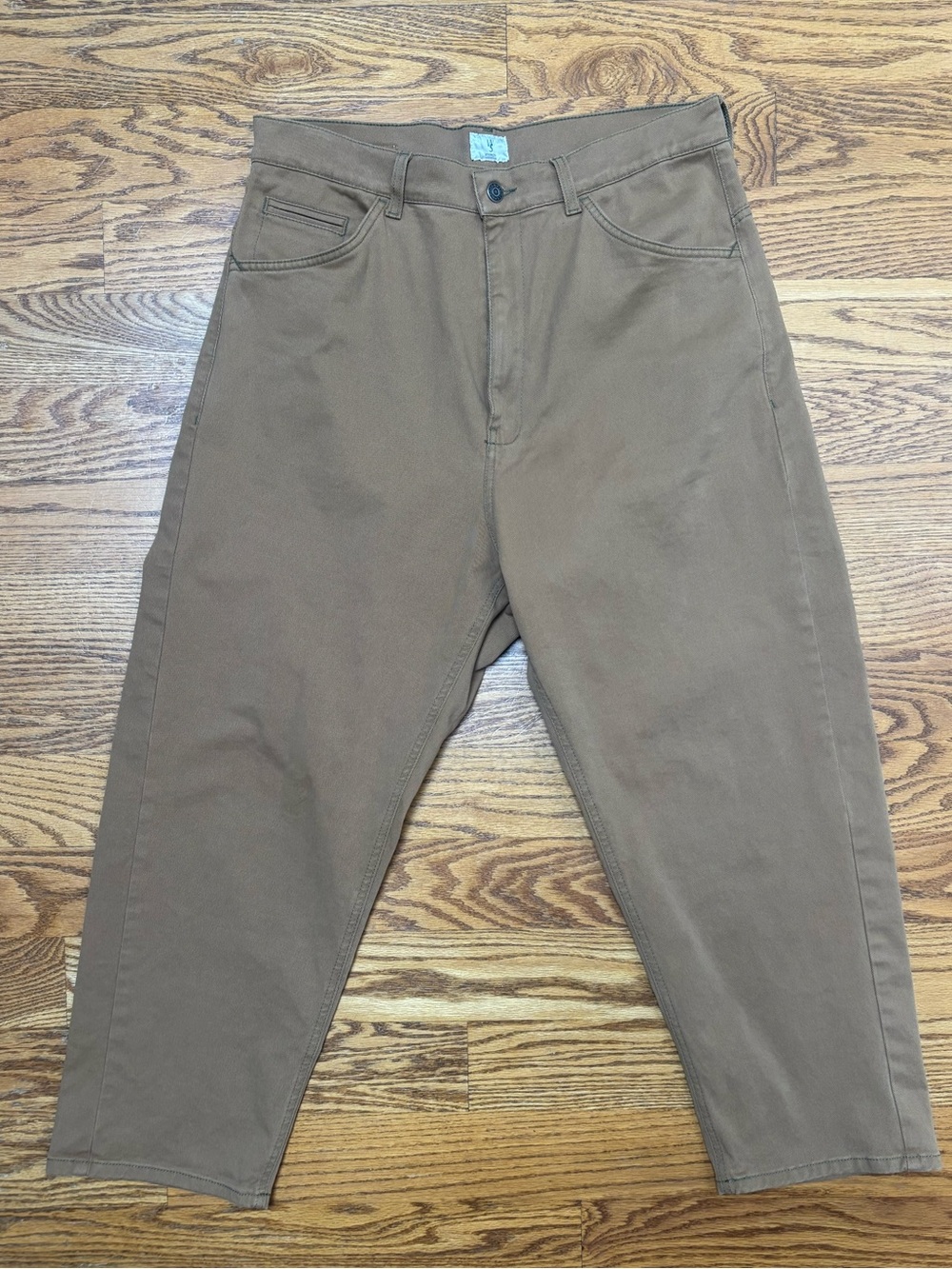 Casual High-Rise Tapered Pants in Brown